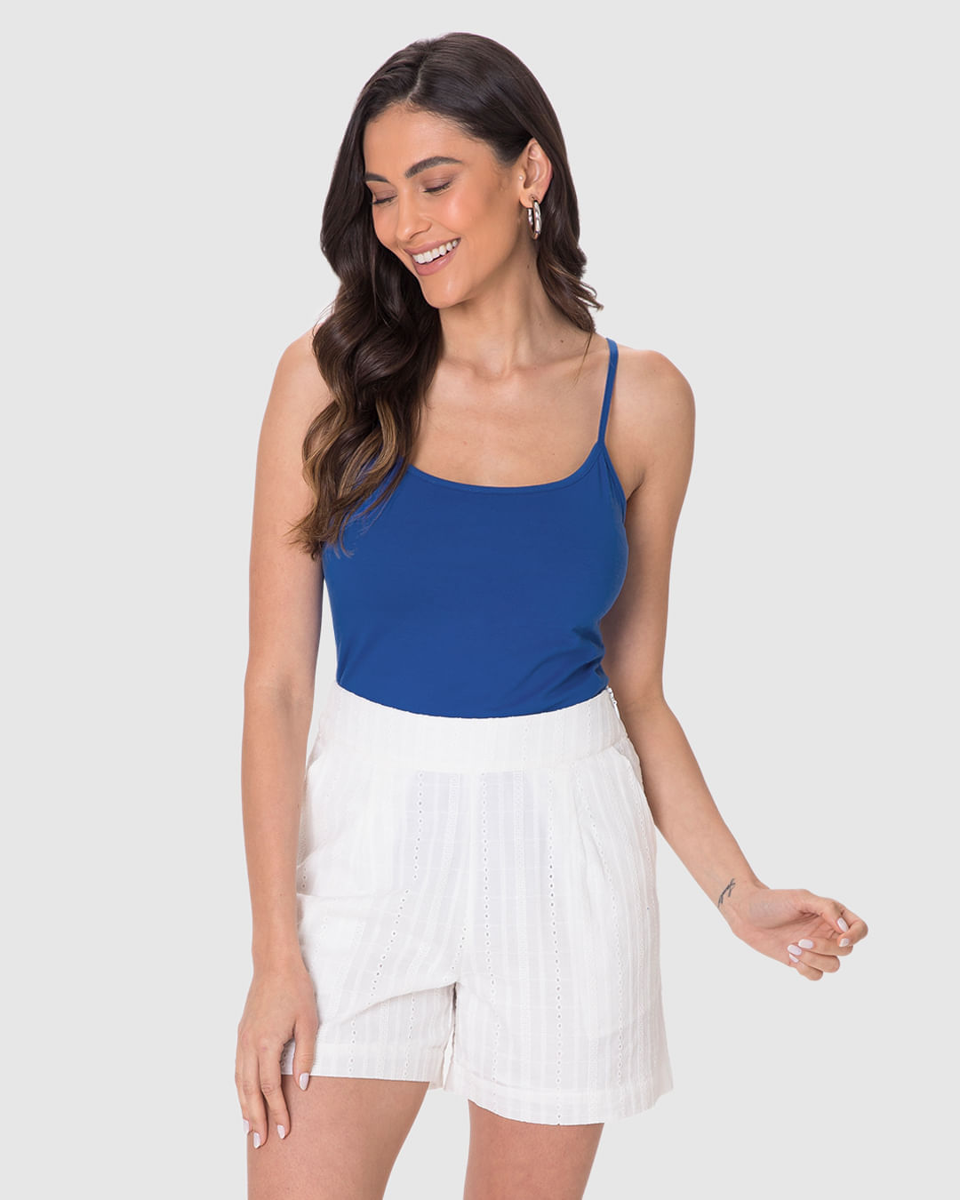 Regata Básica Feminina Alça Fina Em Algodão - Imagem 2