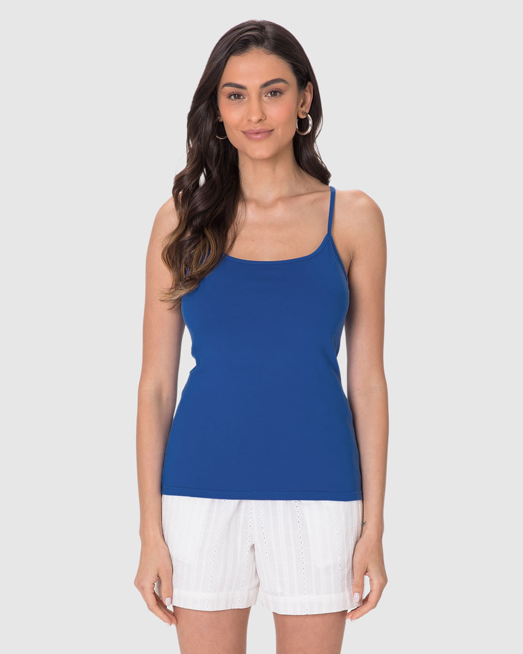 Regata Básica Feminina Alça Fina Em Algodão - Imagem 35