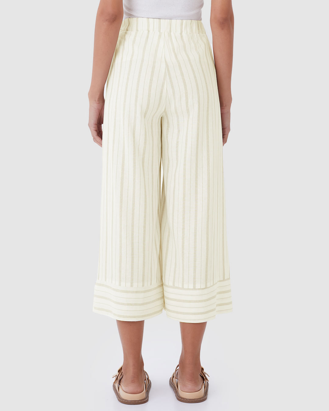 Calça Pantacourt Feminina Bolso Faca Em Viscolinho Lurex - Imagem 6