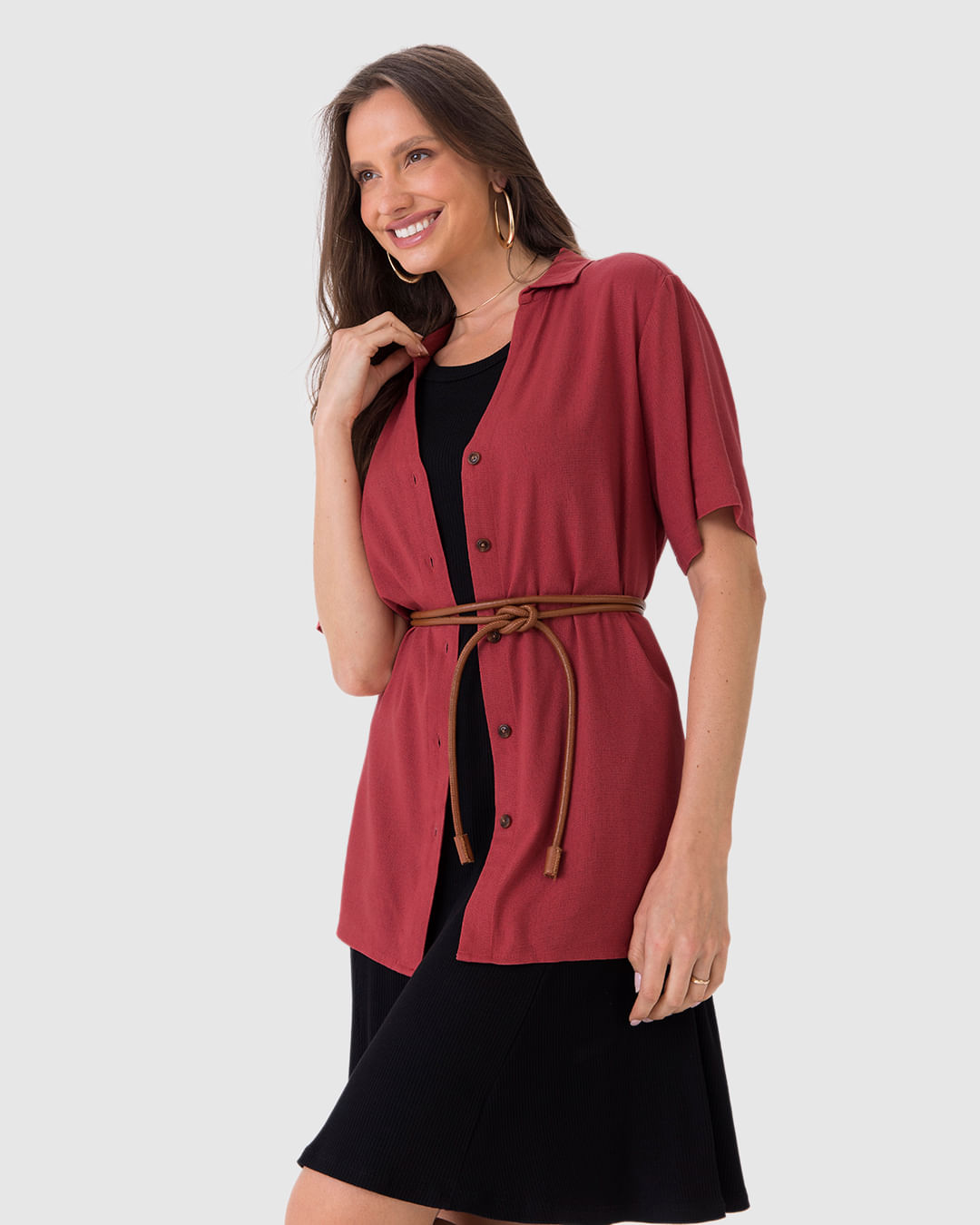 Vestido Feminino Evasê Sem Manga Em Malha Viscose Canelada - Imagem 19
