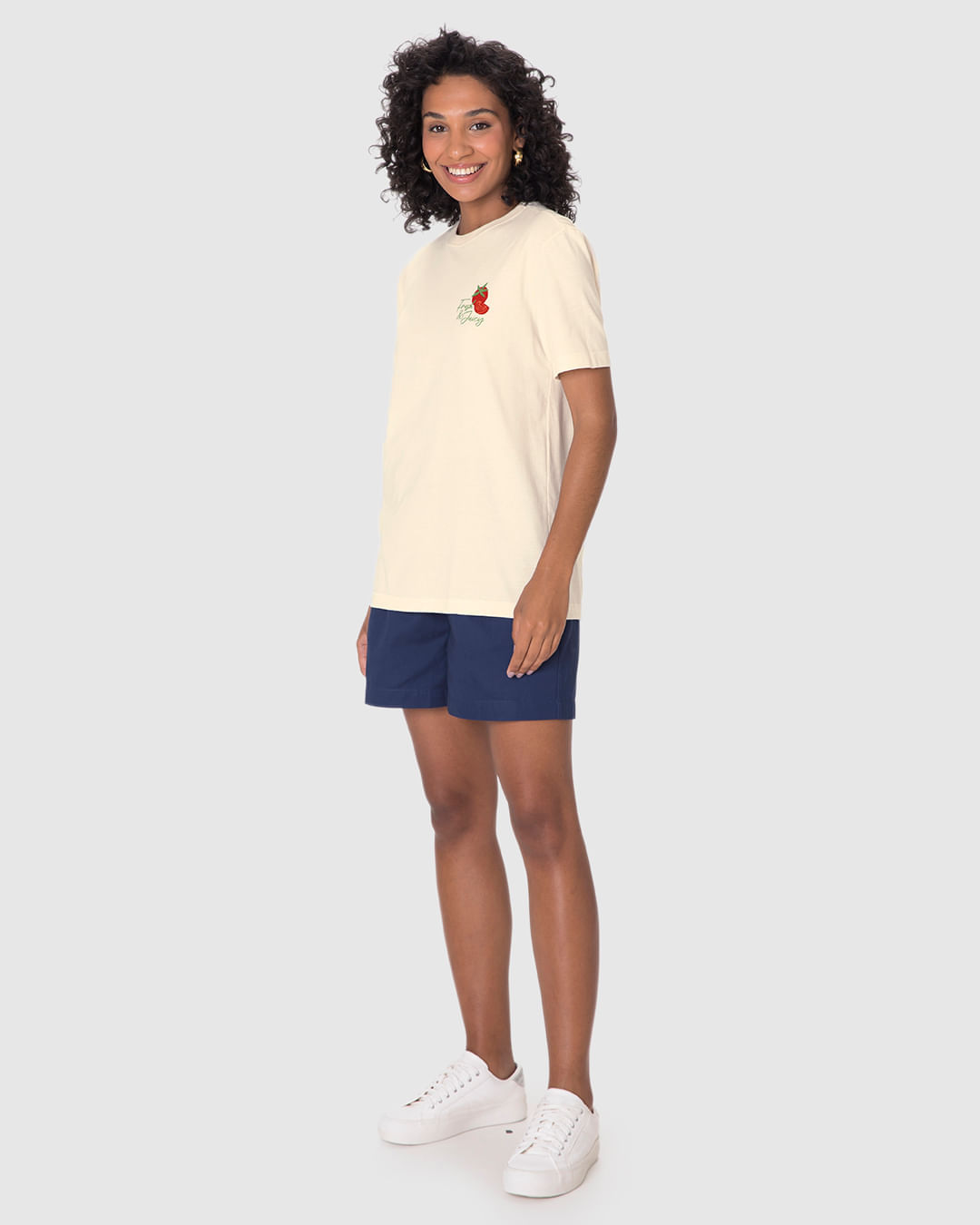 Camiseta Ampla Feminina Estampa Costas Pasta Fresh & Juice Em Algodão - Imagem 9