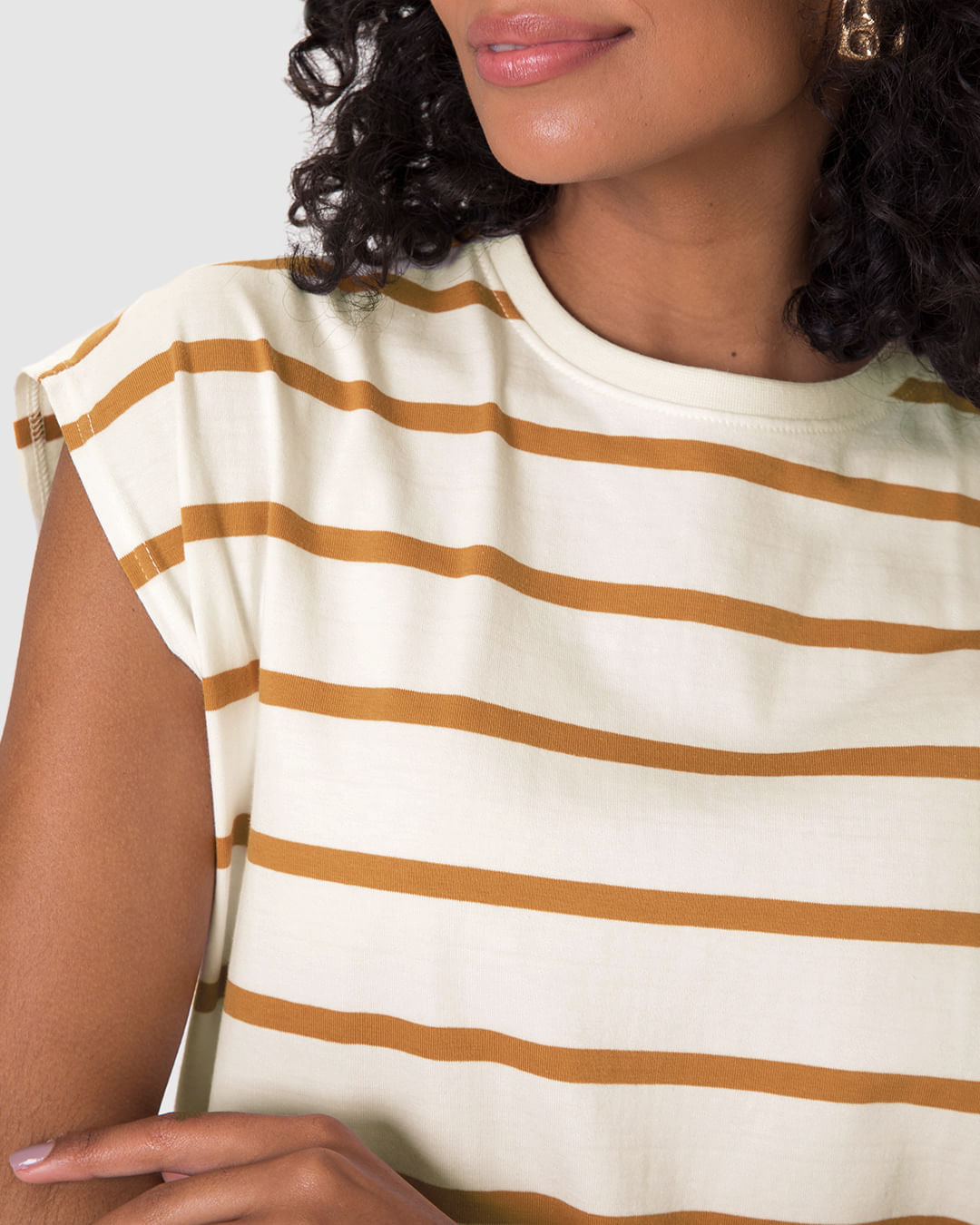 Vestido Feminino Muscle Tee Em Malha Listrada - Imagem 4