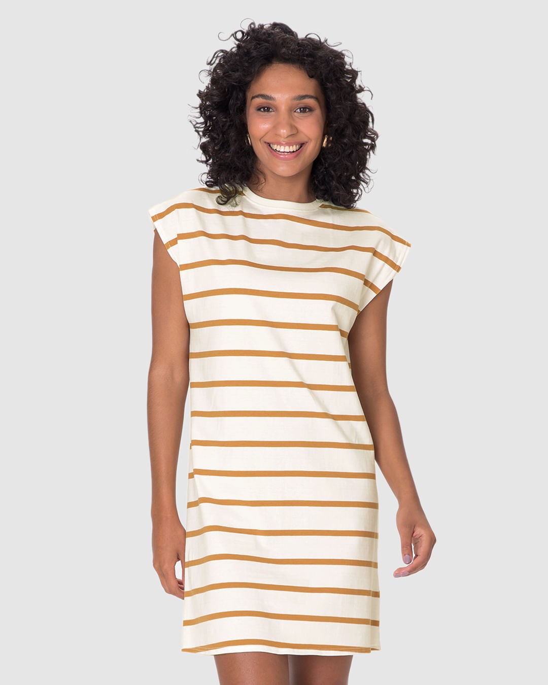 Vestido Feminino Muscle Tee Em Malha Listrada - Imagem 8