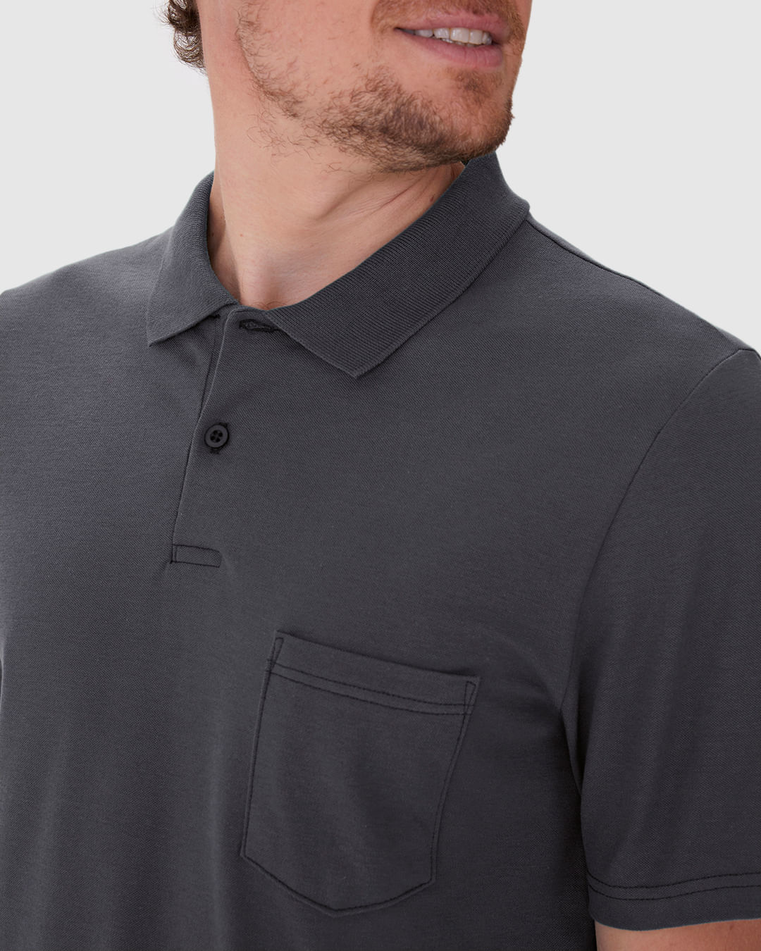 Camisa Polo Básica Masculina Gola Esporte E Bolso Piquet Stretch - Imagem 23