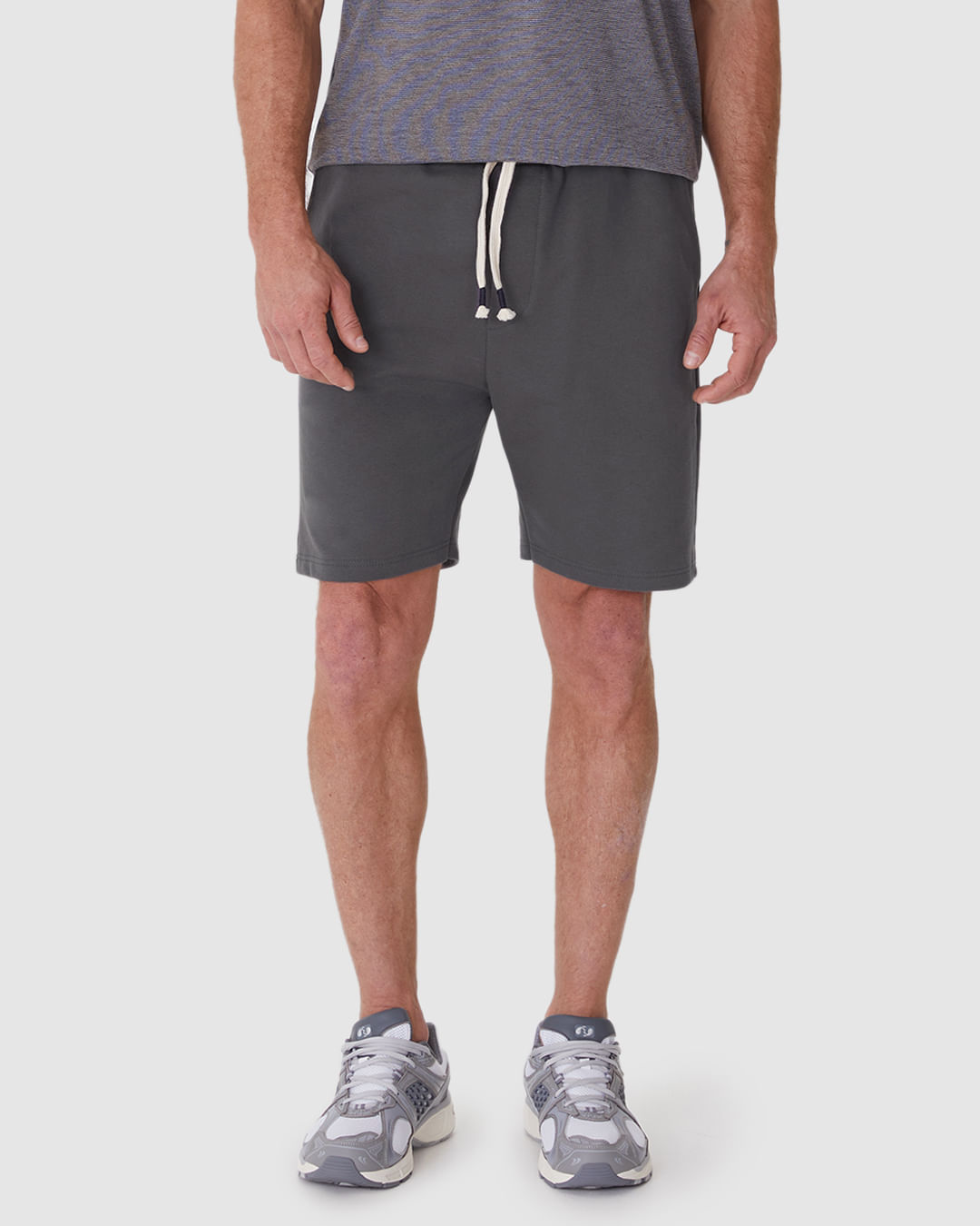 Bermuda Masculina Comfort Cadarço Funcional Em Moletom Sarjado - Imagem 24