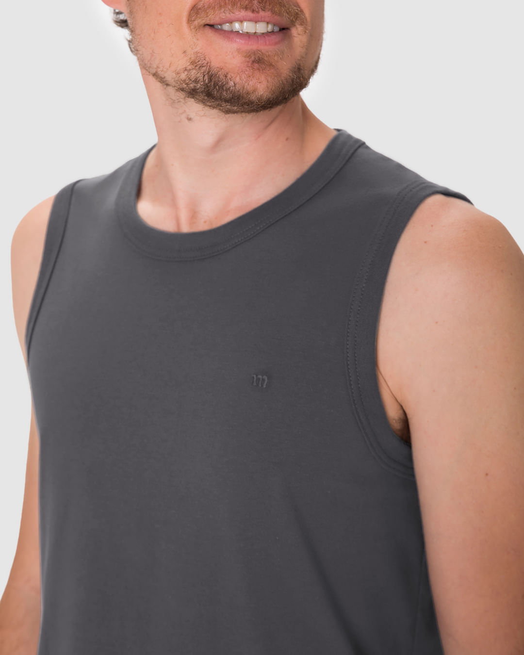 Pijama Curto Masculino Regata Decote Redondo E Shorts Em Malha Fio A Fio - Imagem 13