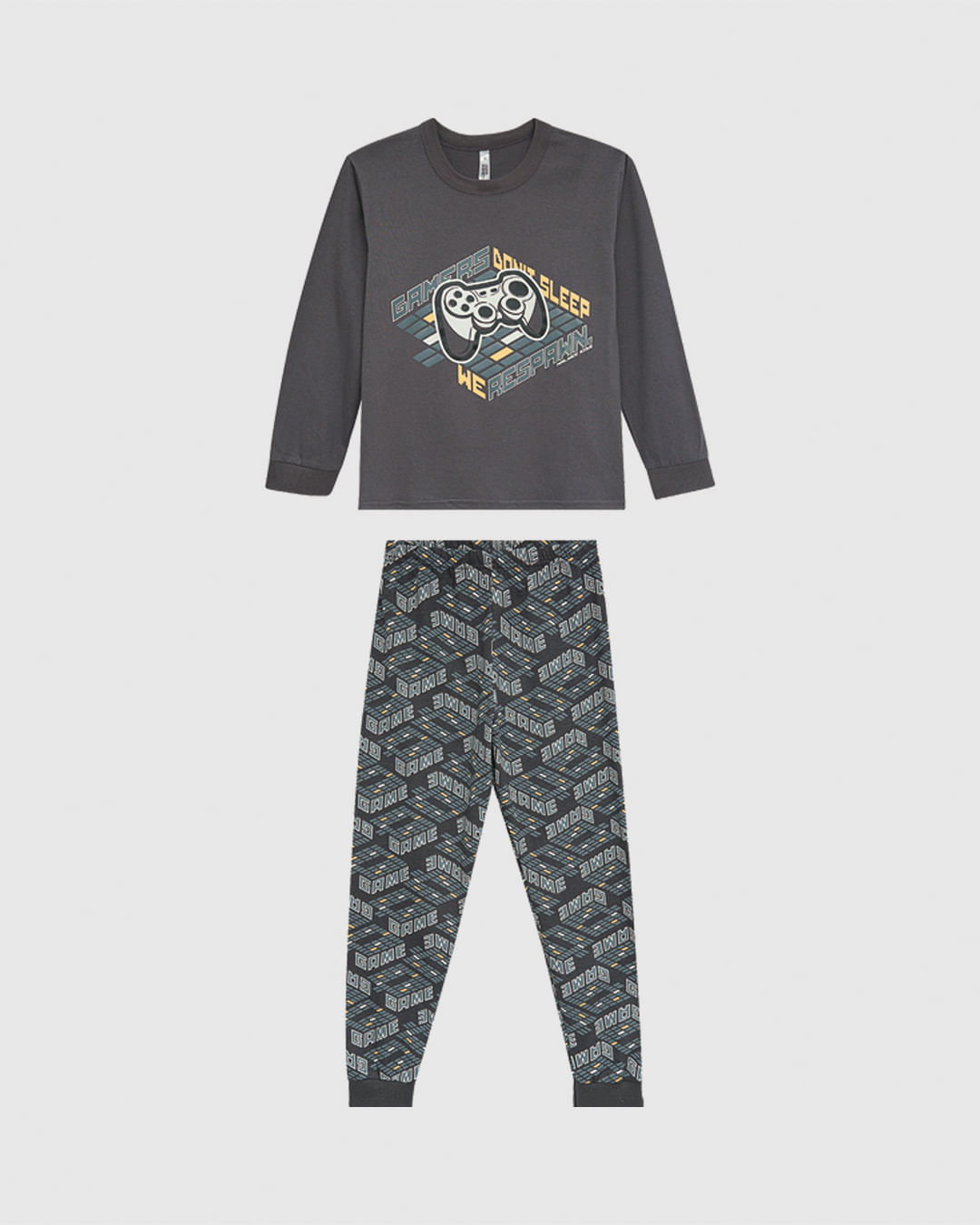 Pijama Infantil Menino Estampado Manga Longa E Calça Em Algodão Malwee Kids