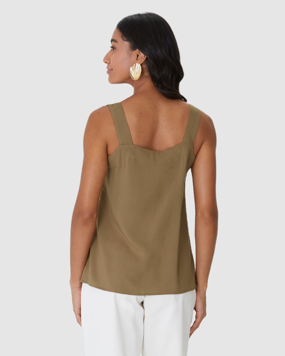 Regata Box Feminina Decote V Alça Larga Em Viscose - Imagem 20