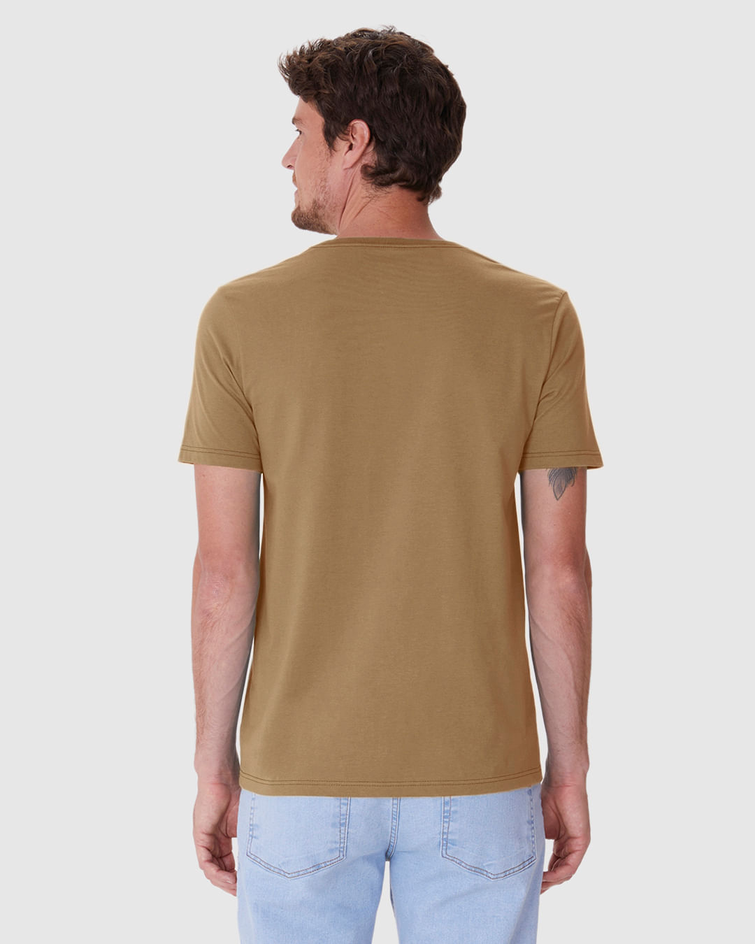 Camiseta Ícone Masculina Slim Bordado Frontal Em Algodão - Imagem 5