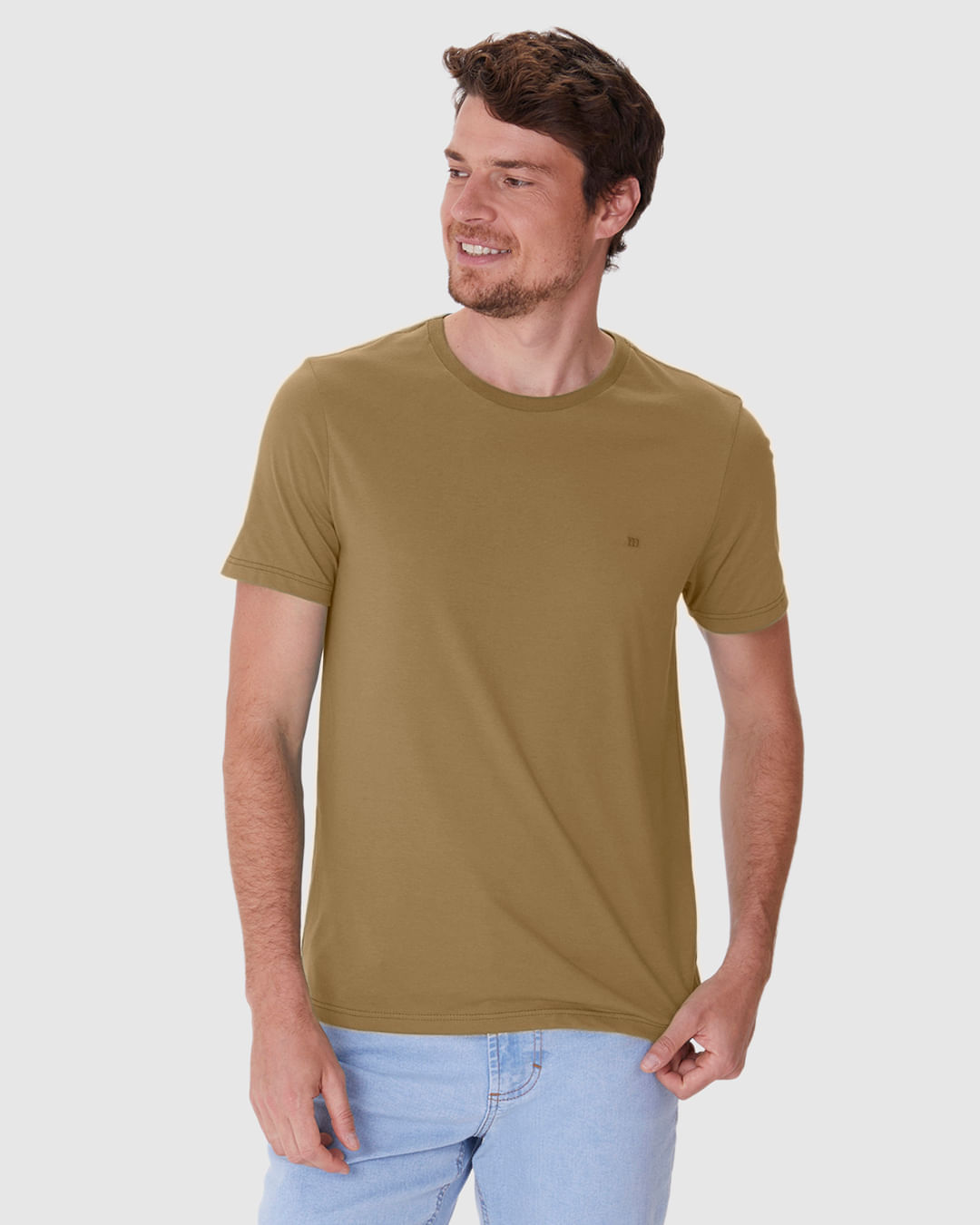 Camiseta Ícone Masculina Slim Bordado Frontal Em Algodão - Imagem 16