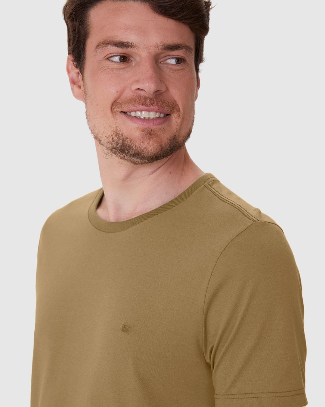 Camiseta Ícone Masculina Slim Bordado Frontal Em Algodão - Imagem 23