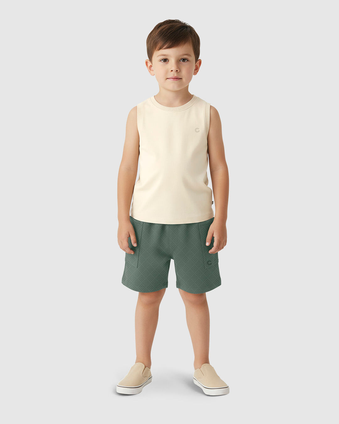 Conjunto Menino Regata Estampa Efeito HD Costas em Algodão - Carinhoso
