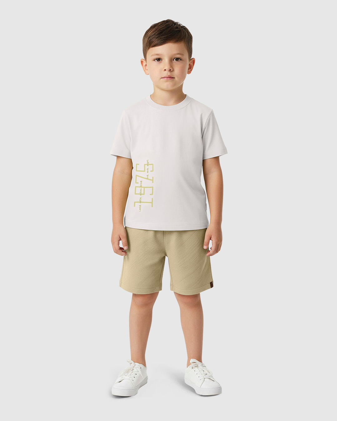Conjunto Menino Camiseta Estampa HD 1975 em Algodão - Carinhoso