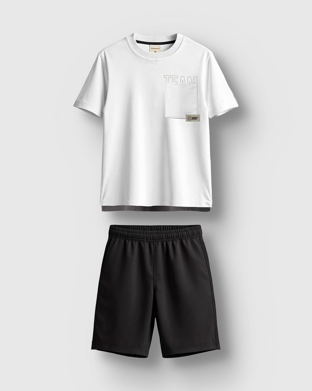 Conjunto Menino Camiseta Estampa Team Bolso Frontal em Algodão - Carinhoso