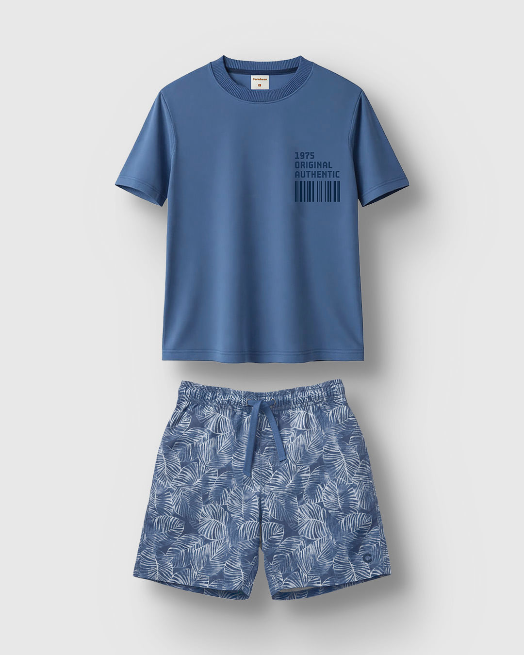 Conjunto Menino Bermuda Estampada Em Microfibra Stretch - Carinhoso