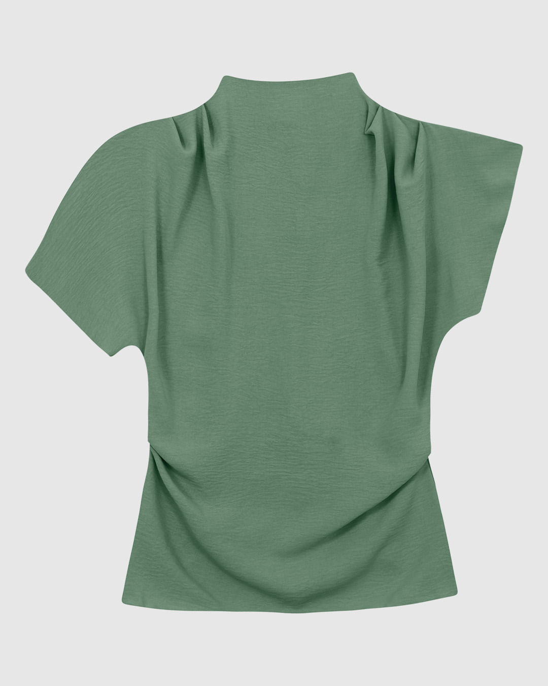 Blusa Feminina Assimétrica Detalhe Pregas em Tecido Leve Texturizado - ENFIM