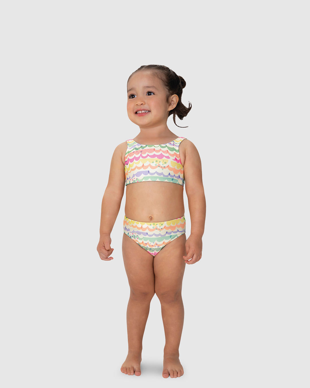 Conjunto Infantil Menina Praia Estampado Top 2 em 1 Malha UV50+ Malwee Kids