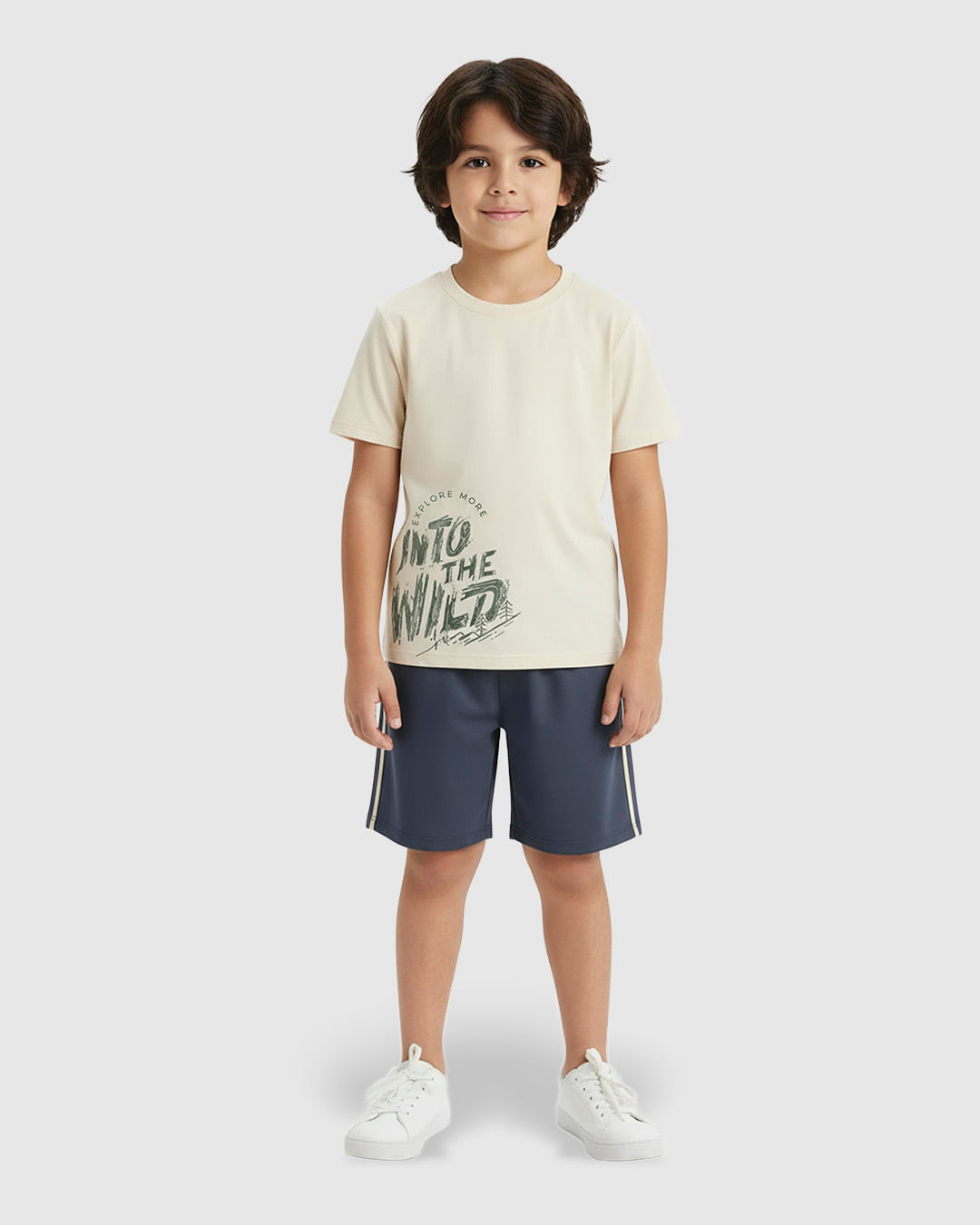 Conjunto Infantil Menino Camiseta e Bermuda Moletinho Malwee Kids