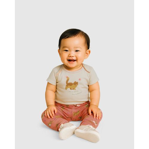 Conjunto Bebê Menina Body + Calça Estampa Gatinhos em Algodão Malwee Kids
