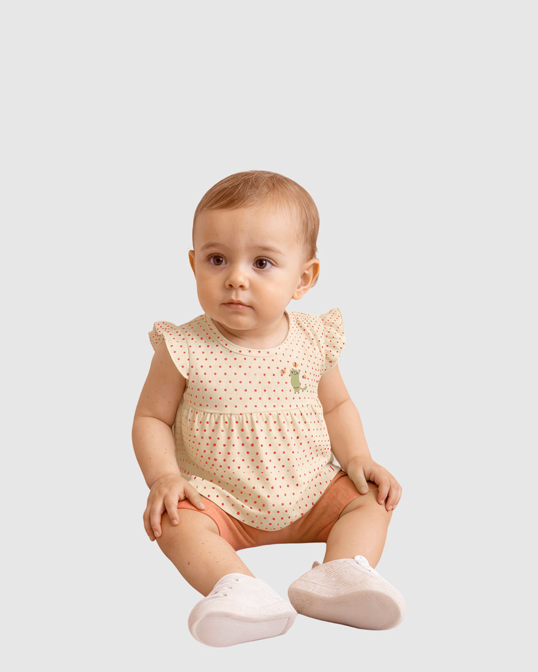 Conjunto Bebê Menina Blusa Estampa Poá + Bermuda em Algodão Malwee Kids