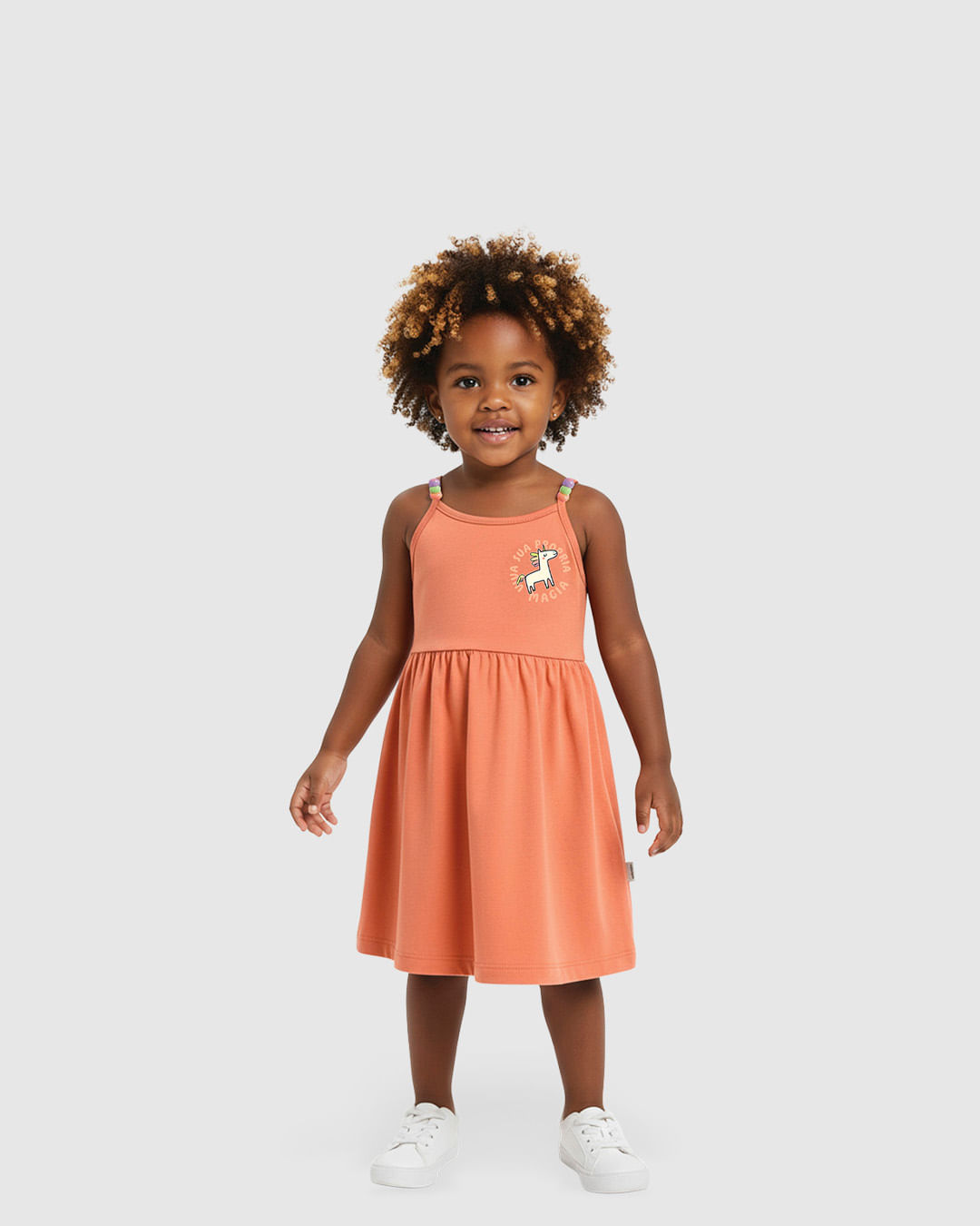 Vestido Infantil Regata Alça com Miçanga em Algodão Malwee Kids