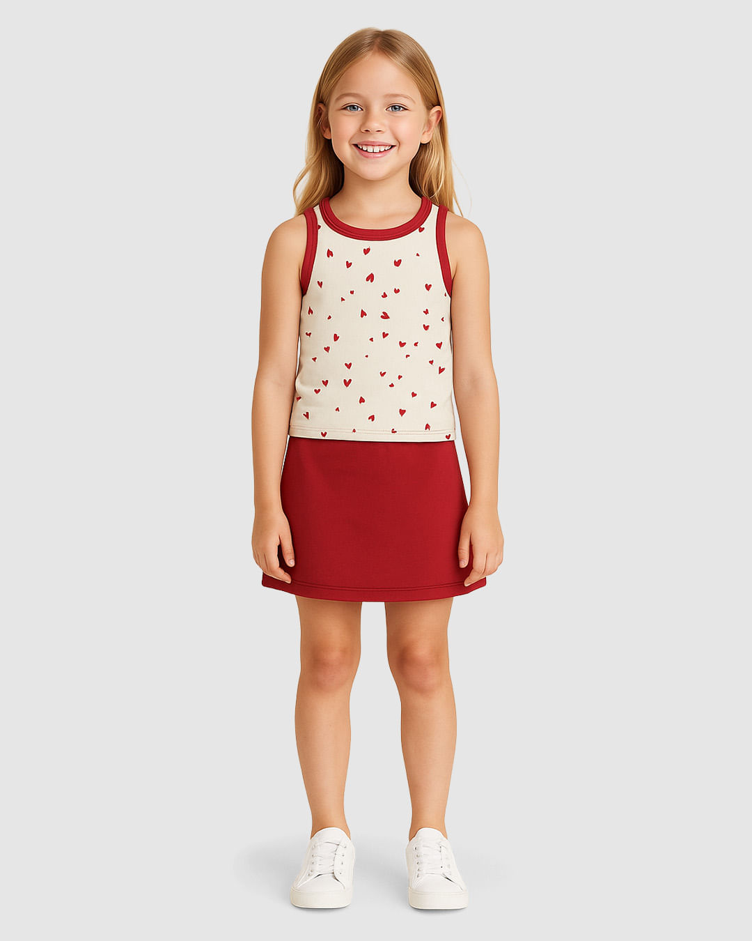 Regata Infantil Menina Estampa Coração em Ribana Malwee Kids