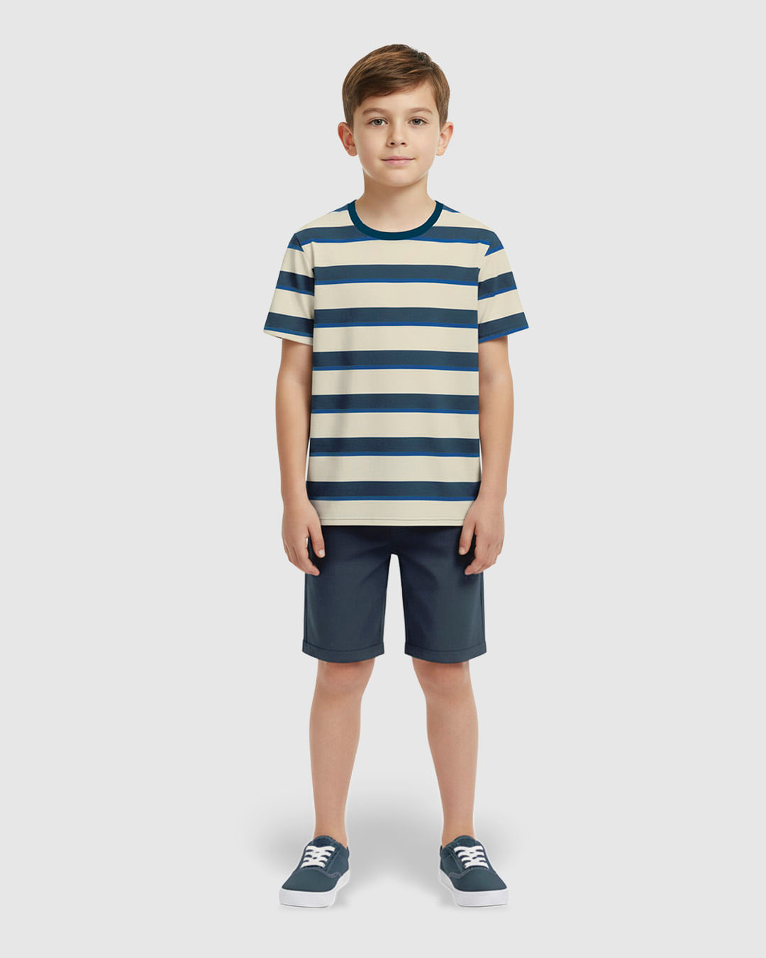 Camiseta Infantil Menino Estampa Listrada Em Algodão Malwee Kids
