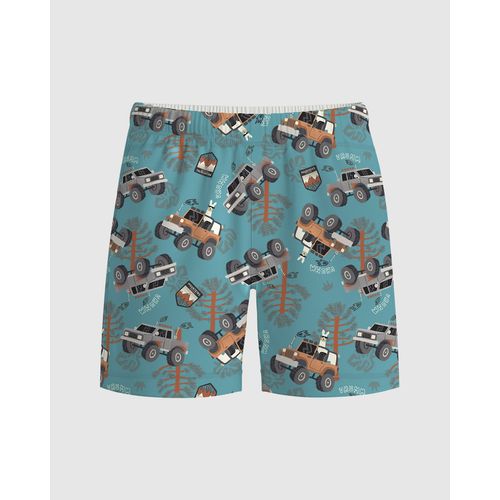 Bermuda Infantil Menino Estampada Cós Elástico em Microfibra Malwee Kids