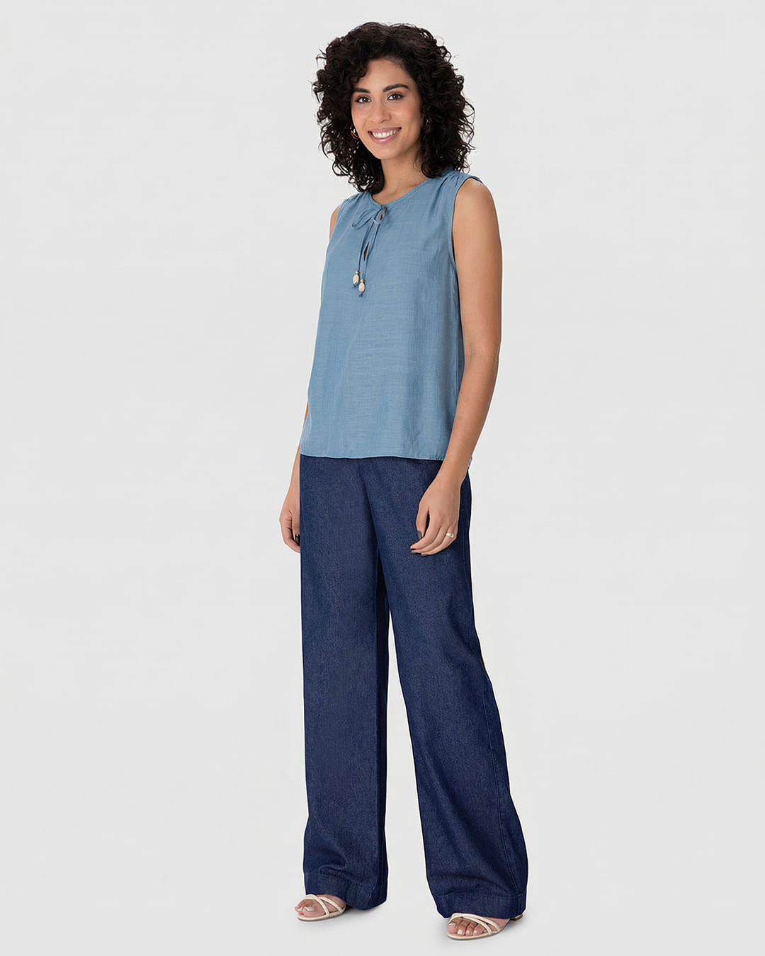 Blusa Bata Feminina Abertura Fecho por Amarração em Viscose com Poliamida
