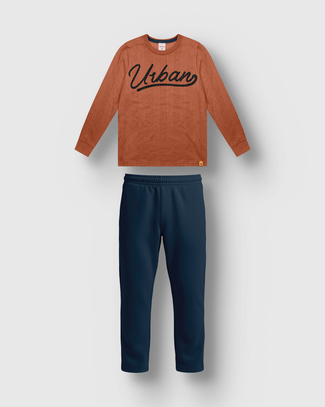 Conjunto Menino Camiseta Estampa Urban em Moletinho Texturizado - Carinhoso