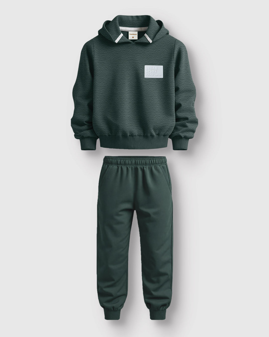 Conjunto Menino Blusão Com Capuz Em Malha Texturizada - Carinhoso