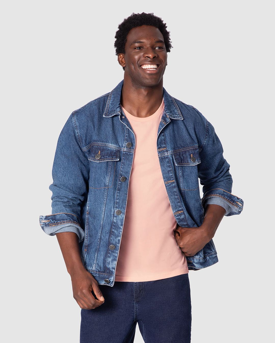 Camiseta Ícone Masculina Slim Bordado Frontal Em Algodão