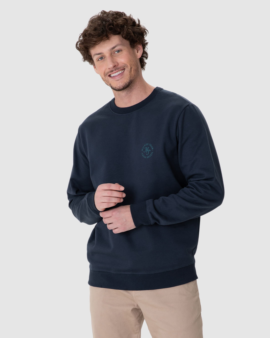 Blusão Masculino Regular Estampa Frente E Costas Em Moletom Flanelado
