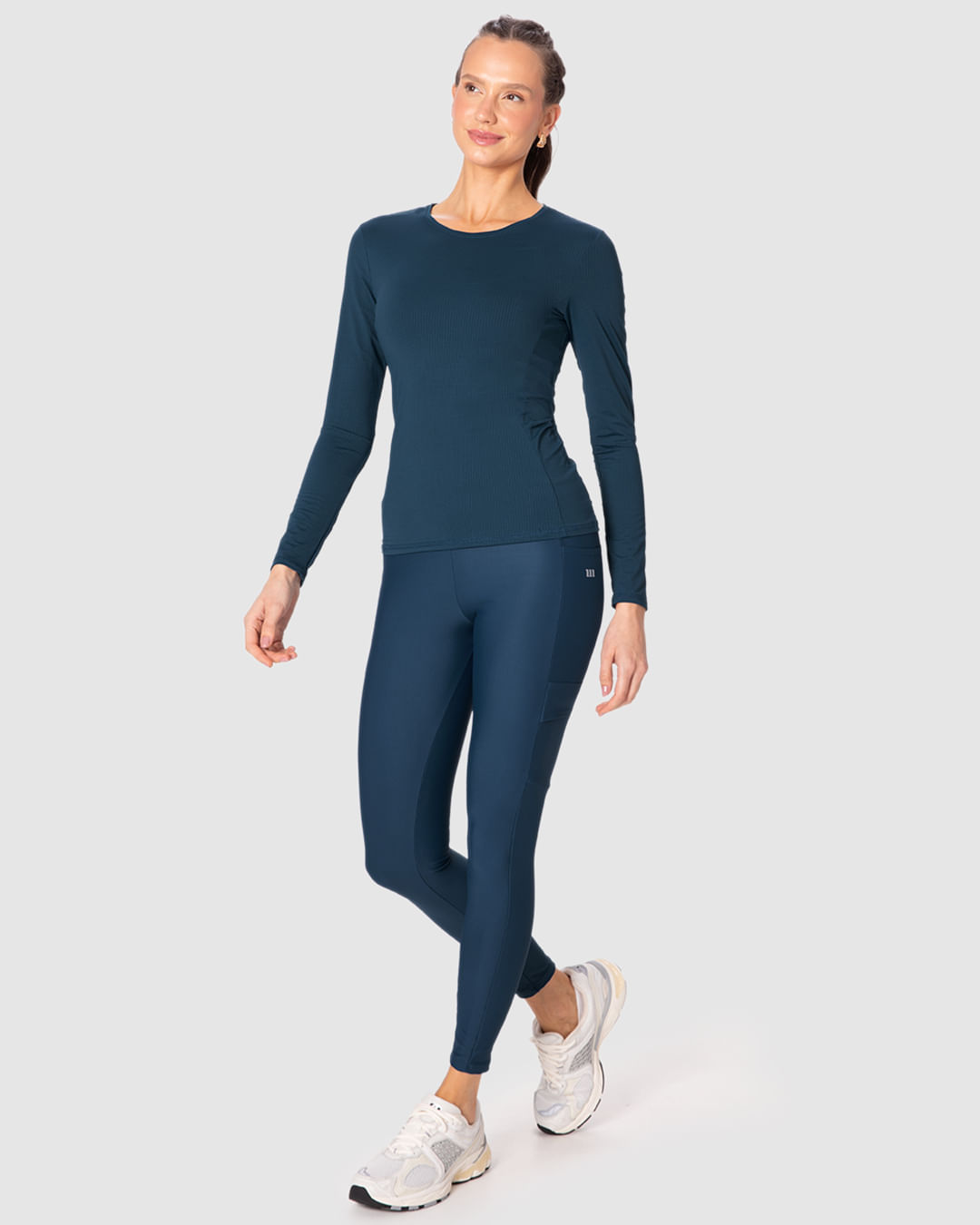 Calça Legging Esportiva Bolso Funcional Em Malha Dry E Proteção UV50+ Malwee Active