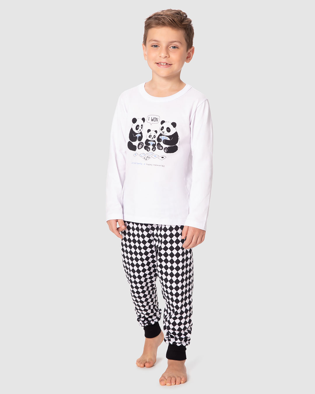 Pijama Infantil Menino Camiseta Manga Longa E Calça Estampada Malwee Kids