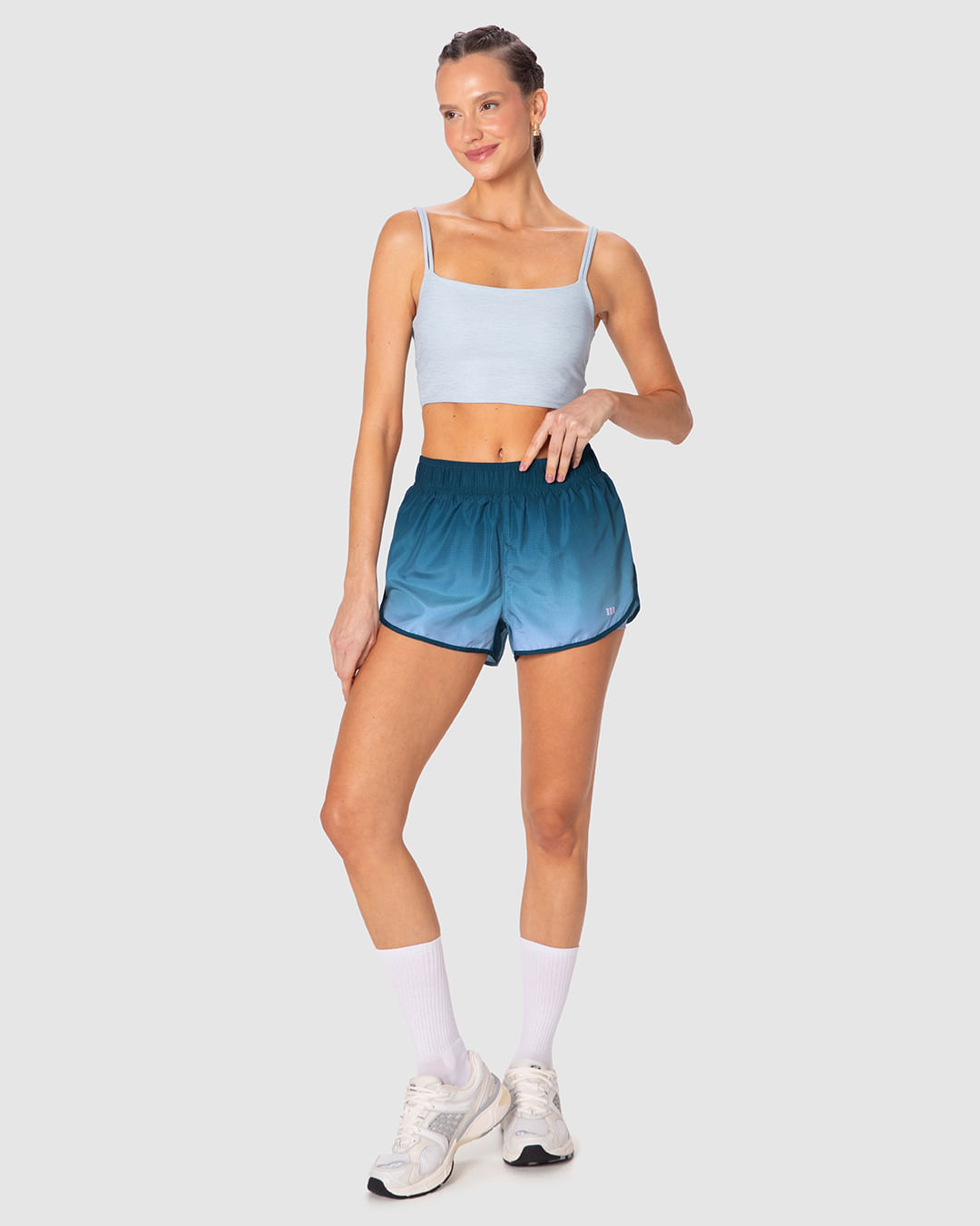 Shorts Esportivo Feminino Duplo Bolso Interno Em Tafetá Malwee Active
