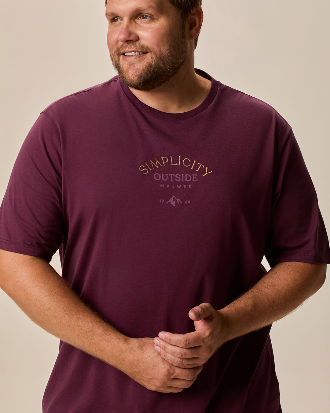 Camiseta Masculina Plus Size Estampa + Bordado Simplicity em Algodão