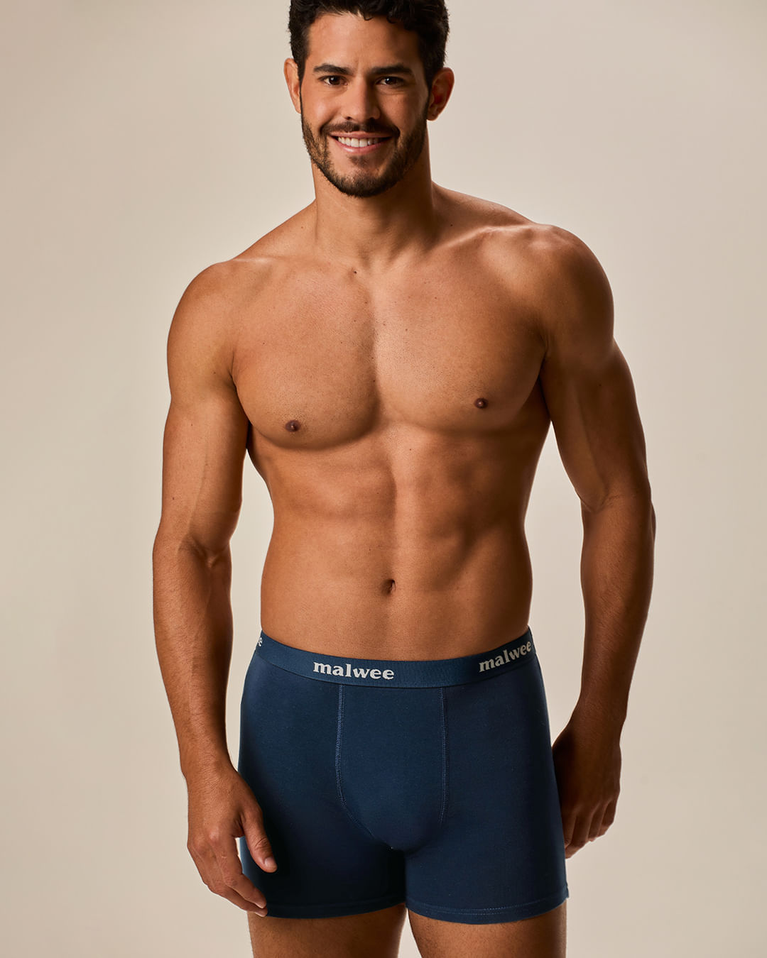 Kit Cueca Boxer Cós Elástico Em Algodão Com Elastano