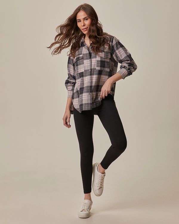 Calça Legging Básica Feminina Em Algodão Preto - PP