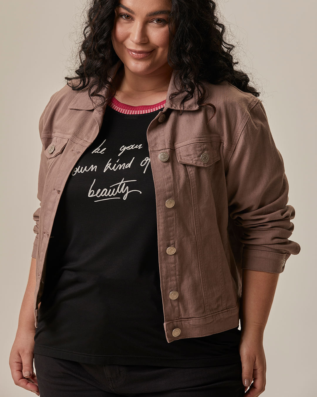 Camiseta Feminina Plus Size Be Your Own Kind Of Beauty Em Viscose Stretch