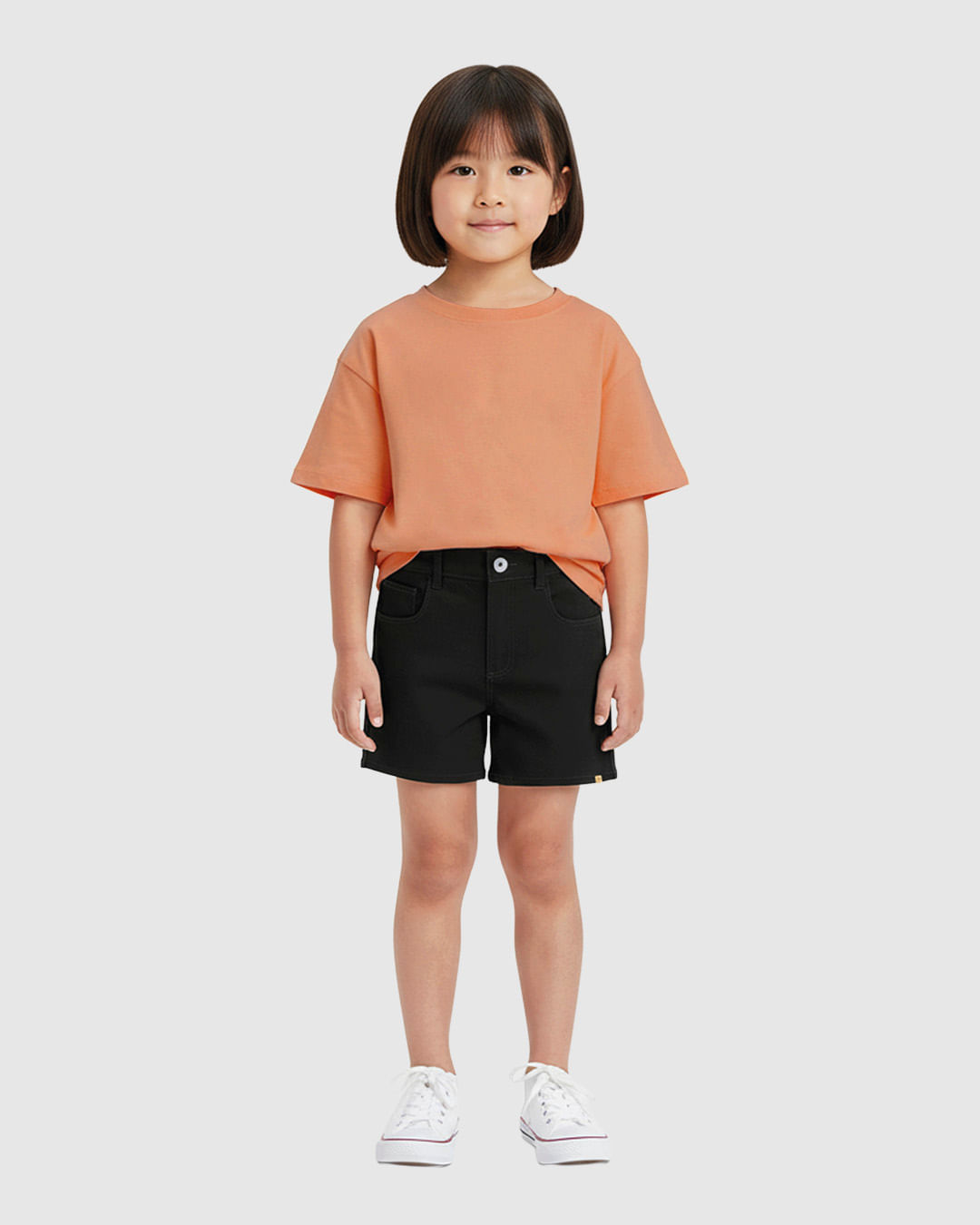 Shorts Infantil Menina Cintura Elástico Ajustável Em Sarja Stretch Malwee Kids