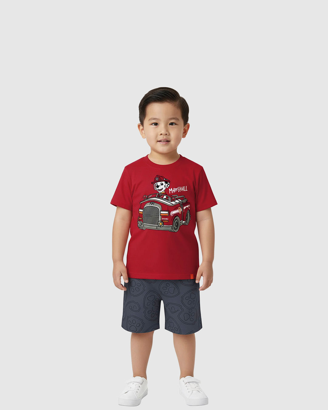 Conjunto Curto Infantil Menino Patrulha Canina Bermuda Moletinho Malwee Kids