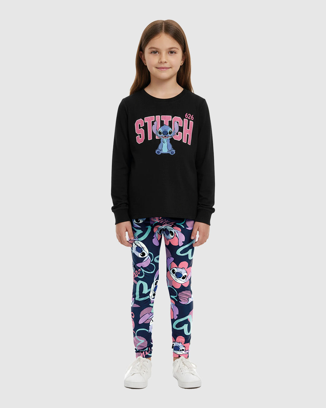 Calça Legging Infantil Estampa Especial Stitch Disney Malwee Kids