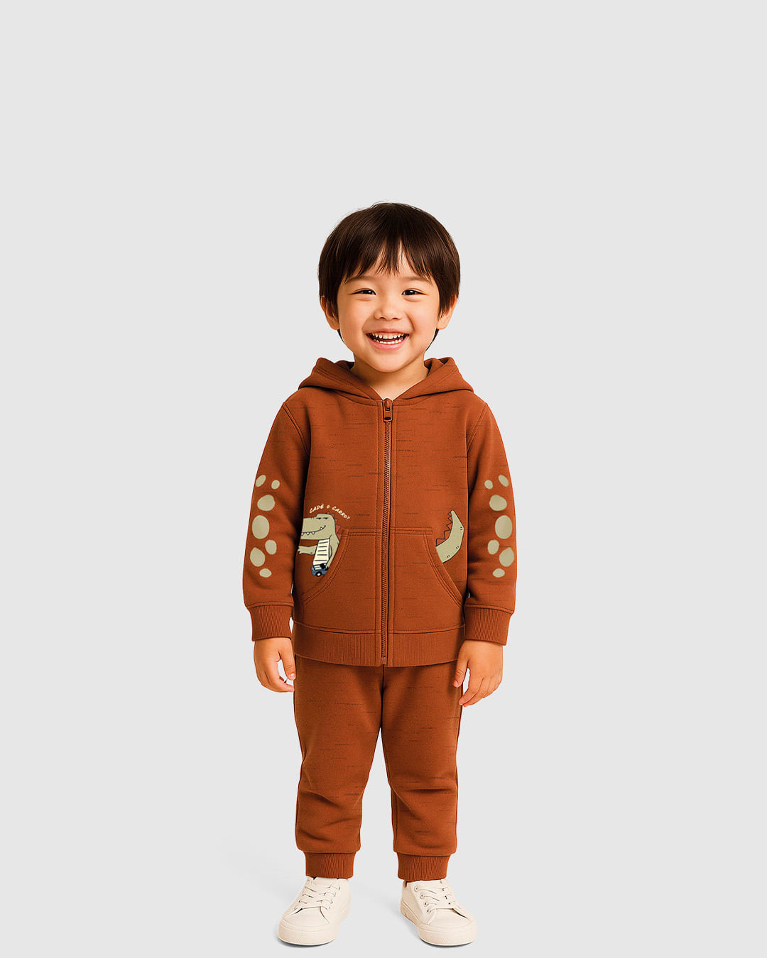 Conjunto Infantil Menino Jaqueta Brinca-Sauro em Moletinho Rajado Malwee Kids