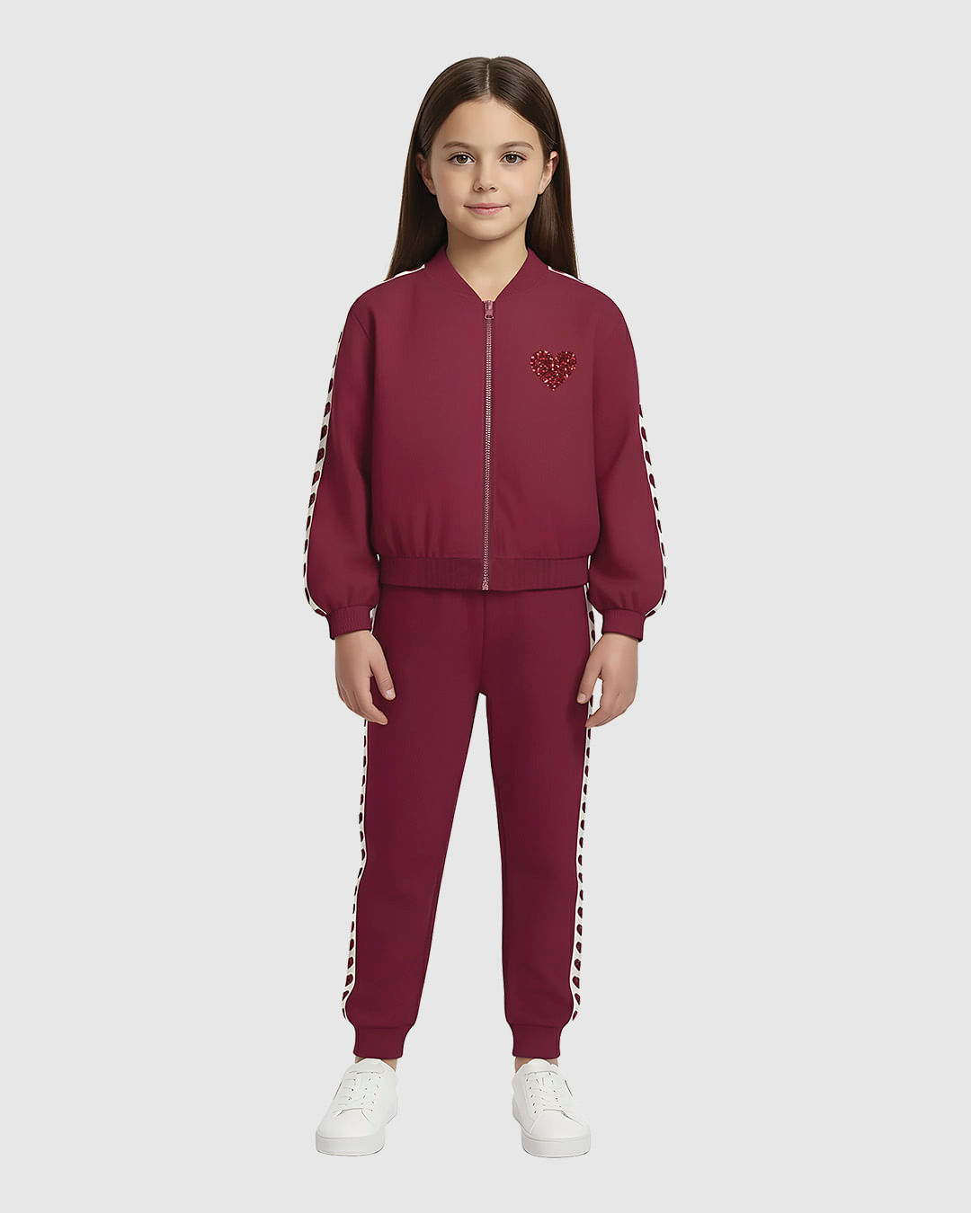 Conjunto Infantil Menina Jaqueta Com Bordado E Calça Em Moletom Malwee Kids