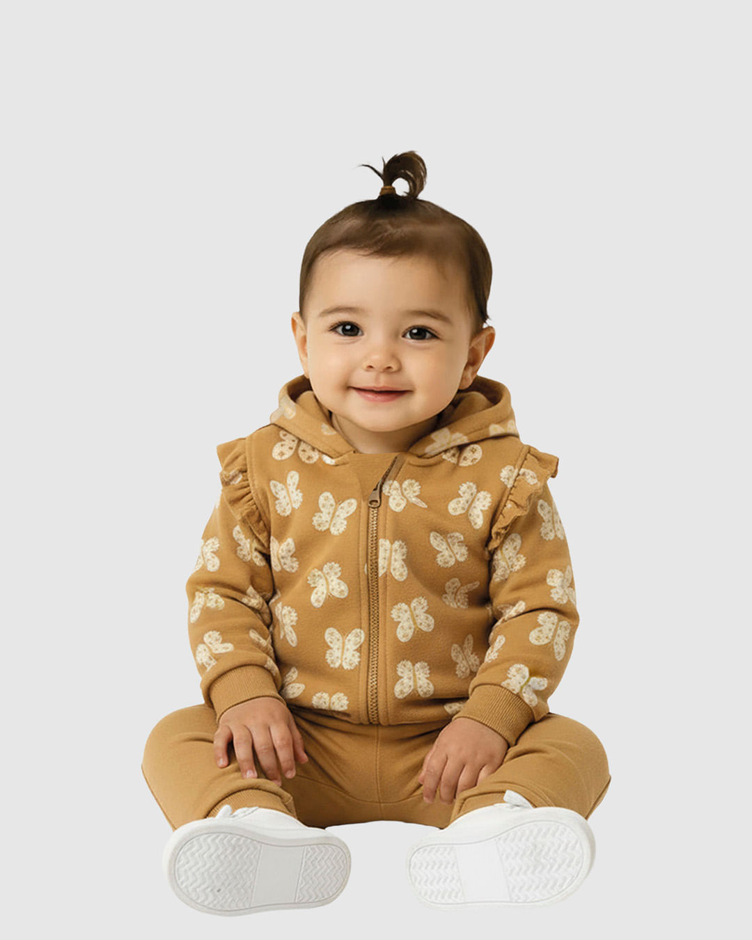 Conjunto Bebê Menina Jaqueta Estampada Detalhe Babado Ombro Malwee Kids