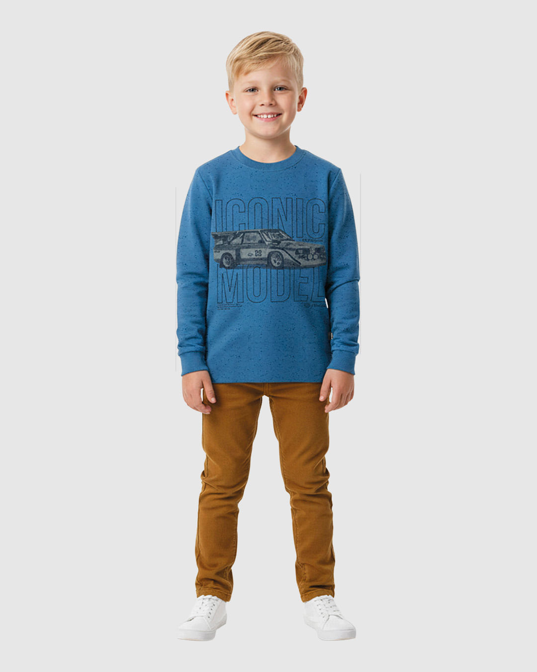 Camiseta Infantil Menino Manga Longa Iconic Model Em Malha Botonê Malwee Kids - Azul - 16