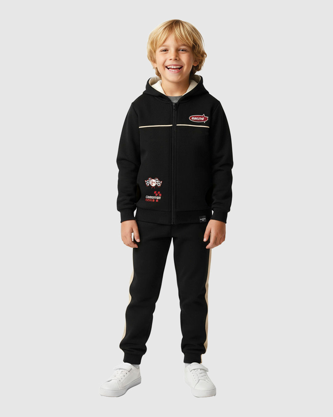Conjunto Infantil Menino Jaqueta Capuz Forrado + Calça Em Moletinho Malwee Kids