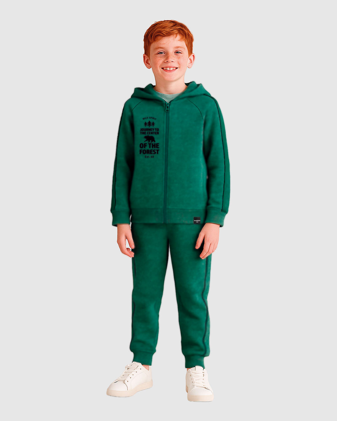 Conjunto Infantil Menino Jaqueta Estampa HD e Calça em Moletinho Malwee Kids