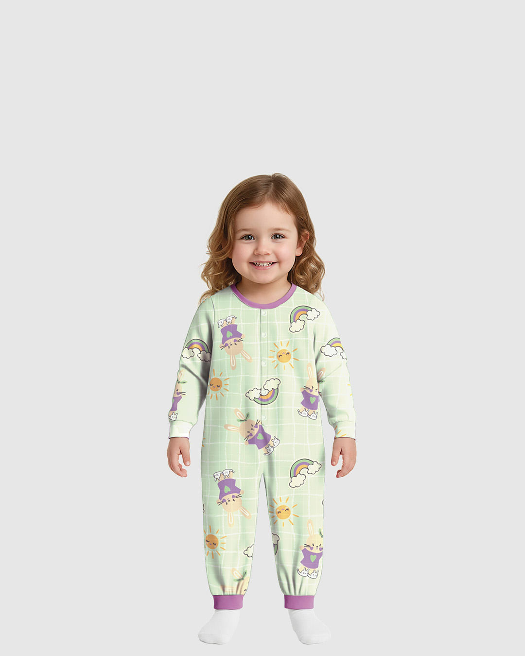 Pijama Macacão Infantil Menina Estampado Brilha No Escuro Algodão Malwee Kids